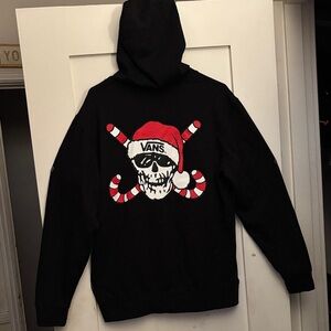 Vans skull black Christmas hoodie men’s Medium